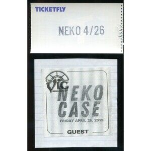 2019 Neko Case Concert Backstage Pass & Ticket Guest Chicago IL